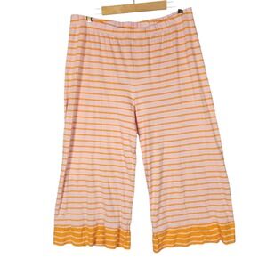 Atlantic-Pacific x LAKE Pajama Bottoms XXL Pink Orange Striped Wide Leg Crop